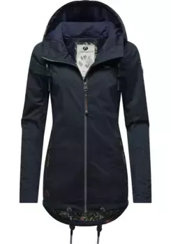 Верхняя куртка Ragwear "Зузка" с капюшоном, стильная переходная куртка с большим капюшоном, цвет морской волны