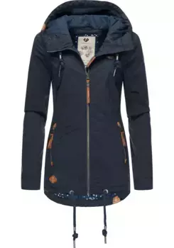 Верхняя куртка Ragwear "Зузка" с капюшоном, стильная переходная куртка с большим капюшоном, джинсовый