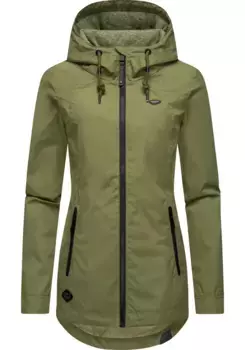 Верхняя куртка Ragwear "Зузка" с капюшоном, стильная переходная куртка с большим капюшоном, желтый