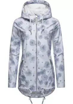 Верхняя куртка в стиле Ragwear "Zuzka Flower", с капюшоном, стильная переходная куртка с большим капюшоном, голубой