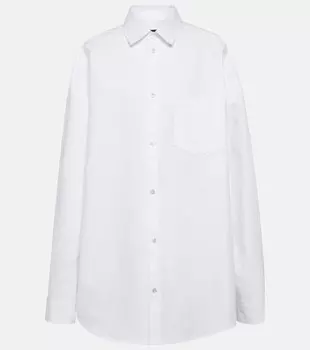 Верхняя одежда рубашка свободного покроя из хлопкового поплина Balenciaga, цвет white/white