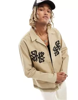 Верхняя рубашка Beis с длинными рукавами и вышивкой в стиле Reclaimed Vintage