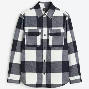 Верхняя рубашка H&M Checked, черный/белый