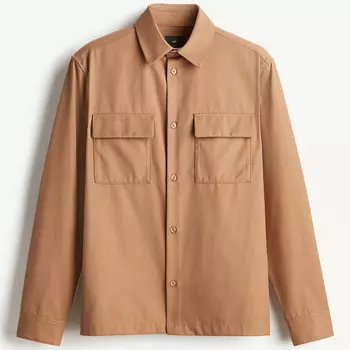 Верхняя рубашка H&M Regular Fit Twill, коричневый