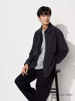 Верхняя рубашка из джинсового джерси Uniqlo, черный
