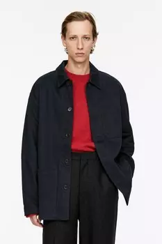 Верхняя рубашка из хлопка и лиоцелла Arket, синий