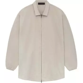 Верхняя рубашка из хлопкового твила Core Collection Fear Of God Essentials, серо-коричневый