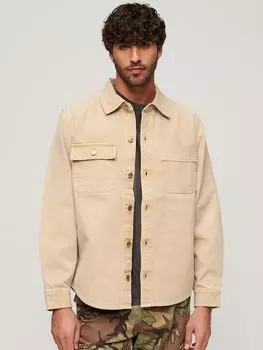 Верхняя рубашка из холщовой ткани Superdry, бледный хаки