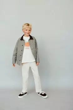 Верхняя рубашка из холста ZARA, синий/серый