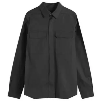 Верхняя рубашка из плотного хлопка Rick Owens, черный