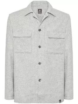 Верхняя рубашка из шерсти и тенселя Camp Boggi Milano, серый