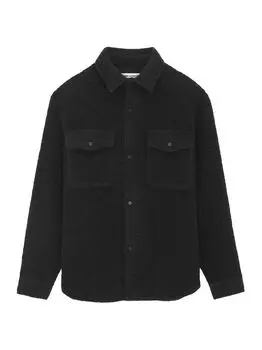Верхняя рубашка из шерсти Saint Laurent, черный