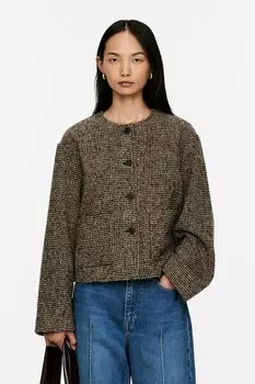 Верхняя рубашка из смеси шерсти Arket, коричневый