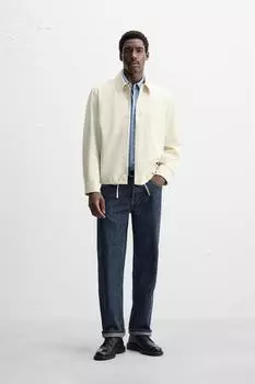 Верхняя рубашка из смеси вискозы ZARA, экрю