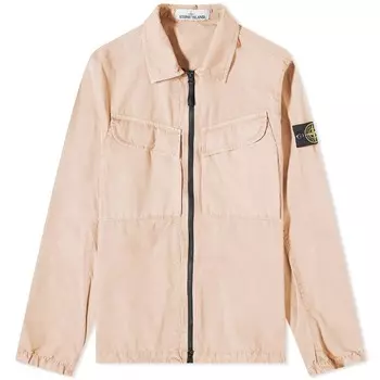 Верхняя рубашка на молнии из парусиновой ткани с начесом Stone Island