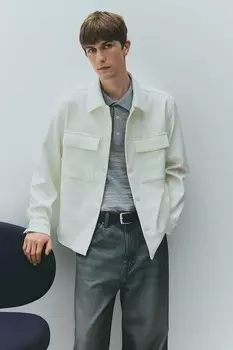 Верхняя рубашка обычного кроя H&M, белый