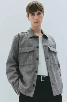Верхняя рубашка обычного кроя H&M, серый