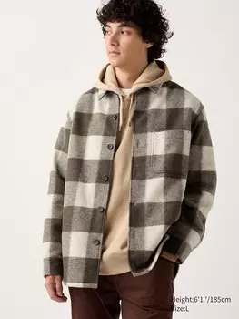 Верхняя рубашка - пиджак Uniqlo, коричневый
