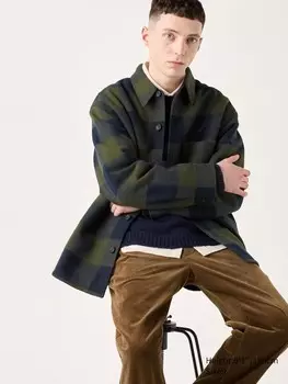 Верхняя рубашка - пиджак Uniqlo, зеленый