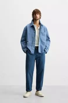 Верхняя рубашка с брызгами краски ZARA, цвет Bluish