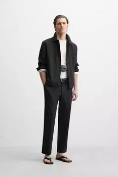 Верхняя рубашка с карманами ZARA, черный