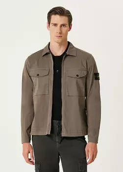 Верхняя рубашка с логотипом Stone Island, коричневый