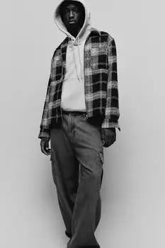 Верхняя рубашка с застежкой-молнией спереди стандартной посадки H&M, коричневый