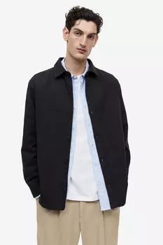 Верхняя рубашка стандартного кроя H&M, черный