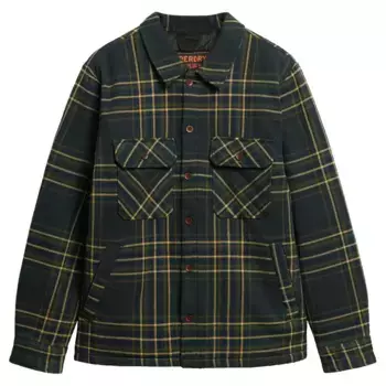 Верхняя рубашка Superdry Surplus Check Quilt, зеленый