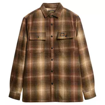 Верхняя рубашка Superdry Wool Miller, коричневый
