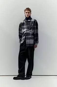 Верхняя рубашка свободного кроя H&M, серый