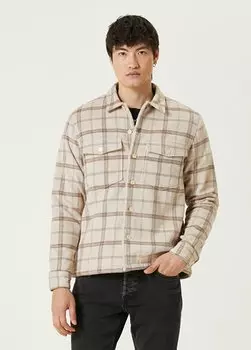 Верхняя рубашка в клетку цвета экрю vedder AllSaints