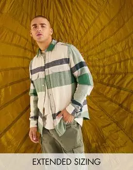 Верхняя рубашка в клетку из ворсованной фланели ASOS DESIGN