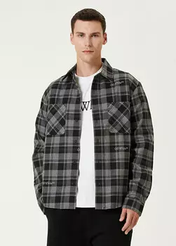 Верхняя рубашка в серую клетку Off-White, черный