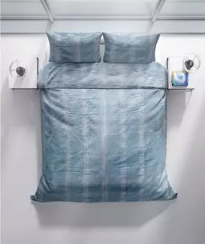 Верхняя текстильная простыня из хлопка зеленого и синего цветов в белую клетку Top textil