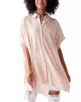 Верхняя туника на пуговицах в оранжевом и белом цвете LOST + WANDER