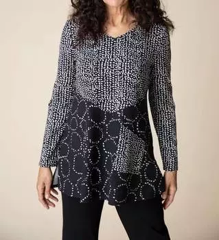 Верхняя туника со швами черного/белого цвета habitat