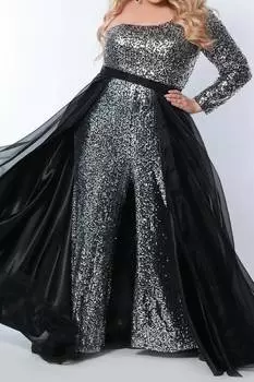 Верхняя юбка из органзы/атласа черного цвета Sydney's Closet