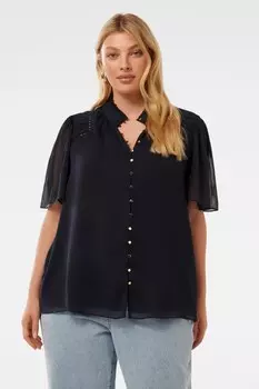 Верхняя вставка с отделкой в виде кривой Джорджи Forever New, синий