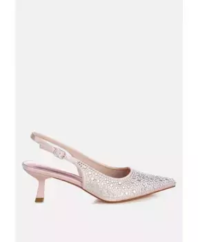 Вернаос босоножки-лодочки с острым носом и стразами London Rag, розовый