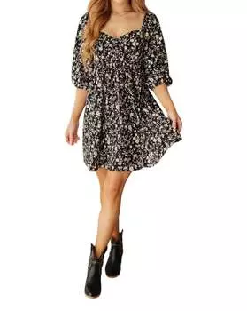 Вернуться к началу Цветочное платье черного цвета Polagram