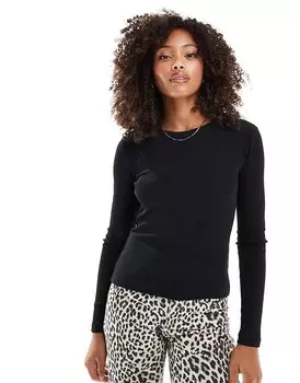 Vero Moda 2013 Укороченный топ с длинными рукавами черного цвета