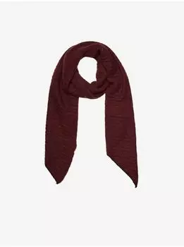 VERO MODA Anna бордовый шарф в рубчик, коричневый