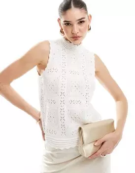 Vero Moda - Aware - Белоснежный кружевной топ без рукавов