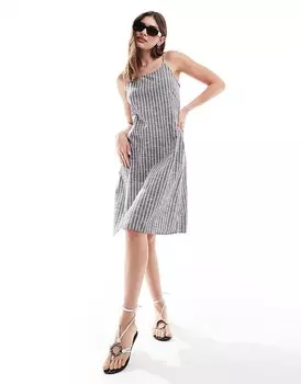 Vero Moda – Aware – Мини-платье кремового цвета в полоску с завязкой сзади
