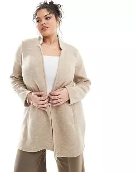 Vero Moda Curve – Легкое накидное пальто каменно-бежевого цвета