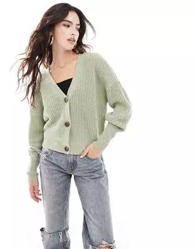 Vero Moda — кардиган на пуговицах в широкую полоску Sage