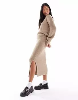 Vero Moda Petite - Пышная юбка миди бежевого цвета, комплект