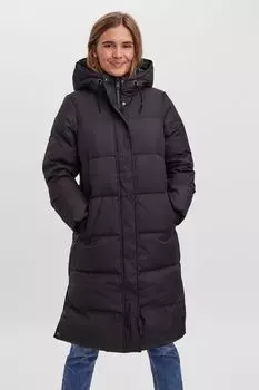 Vero Moda пуховик с капюшоном удлиненного кроя VERO MODA, черный
