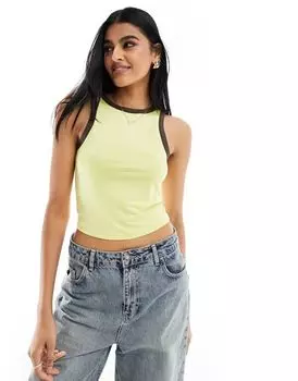 Vero Moda – спортивная майка желтого цвета с контрастной окантовкой
